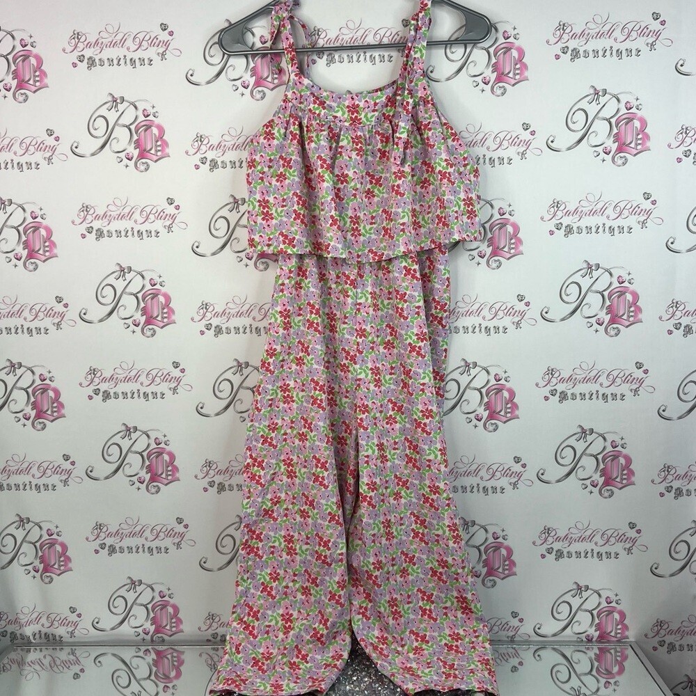 Japna girls one piece pants suit flowers Floral purple green Pink Jumpsuit